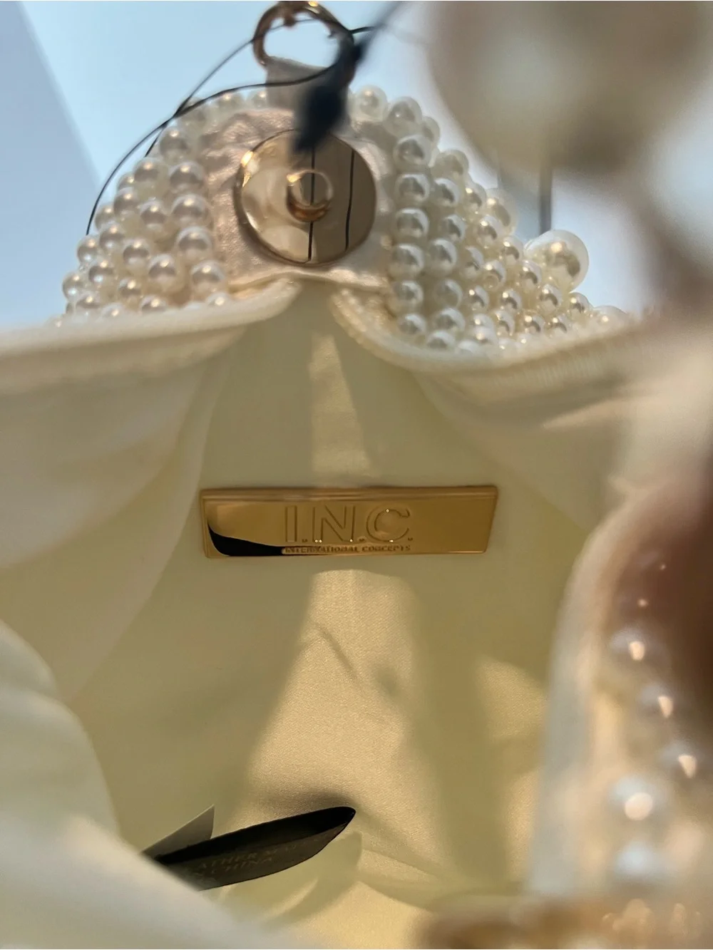 INC International Concepts Doris Imitation Pearl Clutch